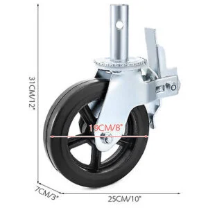 4PCS Scaffolding Caster 8" x 2" Black Wheels - Image 8