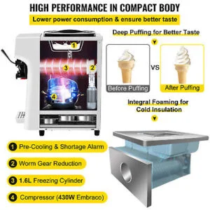 Soft Serve Ice Cream Machine 10-20L/H Commercial Ice Cream Maker Tabletop - Image 5