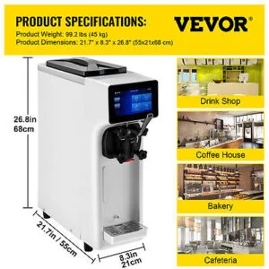 Soft Serve Ice Cream Machine 10-20L/H Commercial Ice Cream Maker Tabletop - Image 7