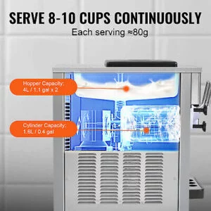 Commercial Soft Serve Ice Cream Machine 20-28L/H Yield 3 Flavor Countertop - Image 4