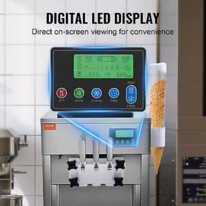 Commercial Soft Serve Ice Cream Machine 20-28L/H Yield 3 Flavor Countertop - Image 5