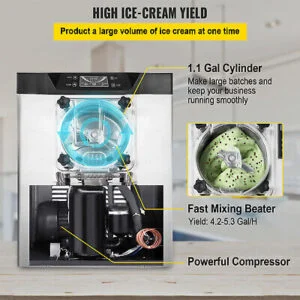 20L/H Frozen Hard Ice Cream Machine LCD Display Commercial Yogurt Maker - Image 3
