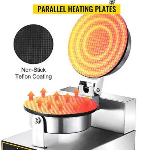 Commercial Electric Stainless Steel Ice Cream Egg Waffle Cone Maker Machine - Image 3