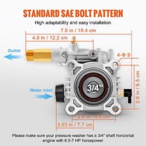 Pressure Washer Pump 3/4" Horizontal 3400 PSI - Image 3
