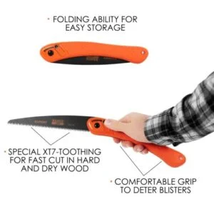 Folding Outdoor Garden 15.5" Pruning Hand Saw - Image 2