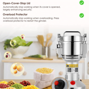 Electric Grain Mill Grinder Safety Upgraded Spice Grinder Pulverizer Stainl - Image 4