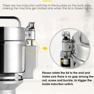 Electric Grain Mill Grinder Safety Upgraded Spice Grinder Pulverizer Stainl - Image 6