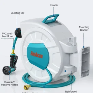 Garden Hose Reel with Wall Mount 1/2"×100Ft, - Image 2
