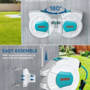 Garden Hose Reel with Wall Mount 1/2"×100Ft, - Image 6