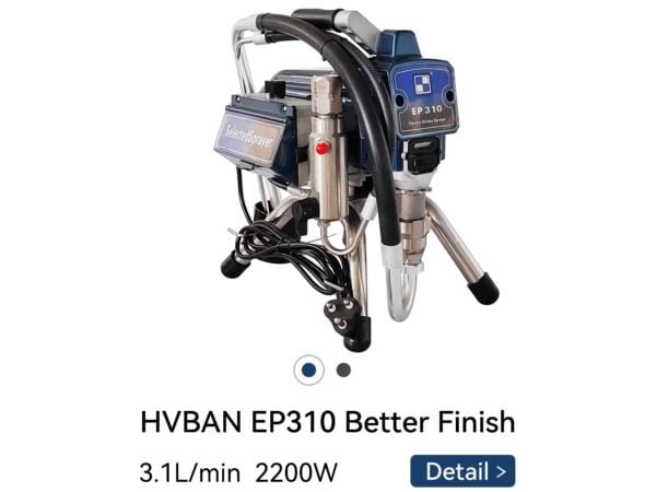 Brushless Airless Sprayer Piston Pump Plunger Spraying Machine HVBAN EP310 Heavy Duty Airless Sprayer 2200W